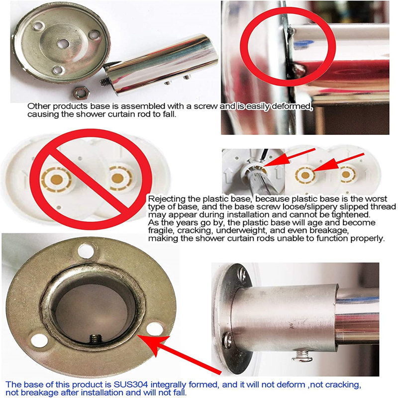 100cm L-Shaped Shower Curtain Pole
