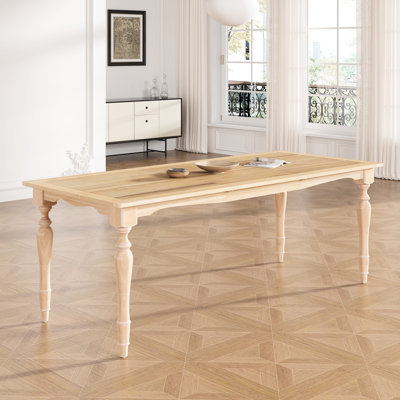 Solid Wood 82.7Inch Extendable Table With 23.6Inch Removable Leaf - Vintage Look For Everyday Meals Dining Table, Flair, 8 Seats