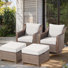 Ensemble de chaises pivotantes et repose-pieds d'extérieur Jenesys - Confortable, durable pour les patios et les jardins