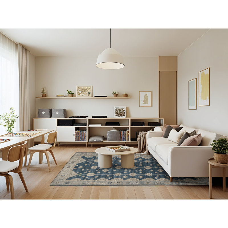 Tapis gris lavable à la machine, Rectangle 7 pi x 9 pi
