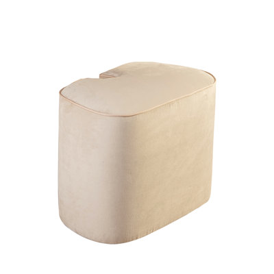 Tocador 19.69" Wide Velvet Oval Pouf Ottoman