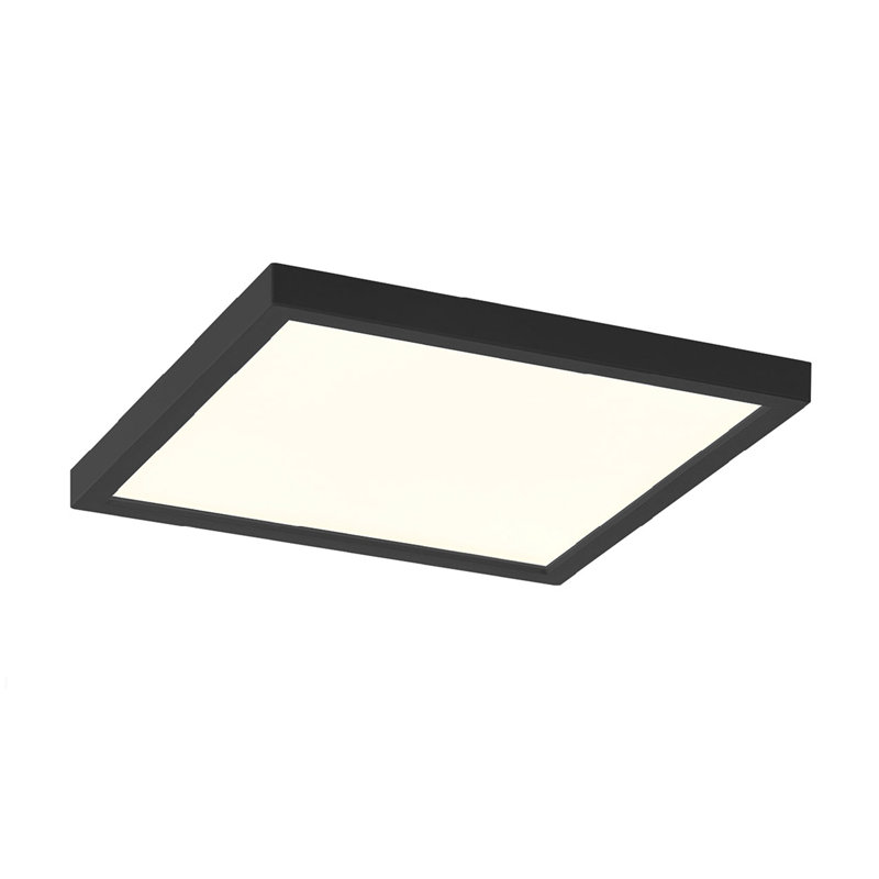 Plafonnier encastré troy DEL - carré, 15 W, 5 CCT, noir, Noir, noir, noir, noir, H 1 po x l 9 po x P 9 po