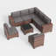  Ensemble de conversation modulaire en osier pour 7 personnes avec coussins-1269566954-1257932495