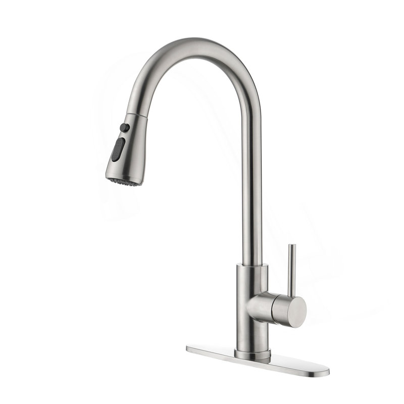 Robinet d'évier de cuisine à poignée simple avec douchette extractible