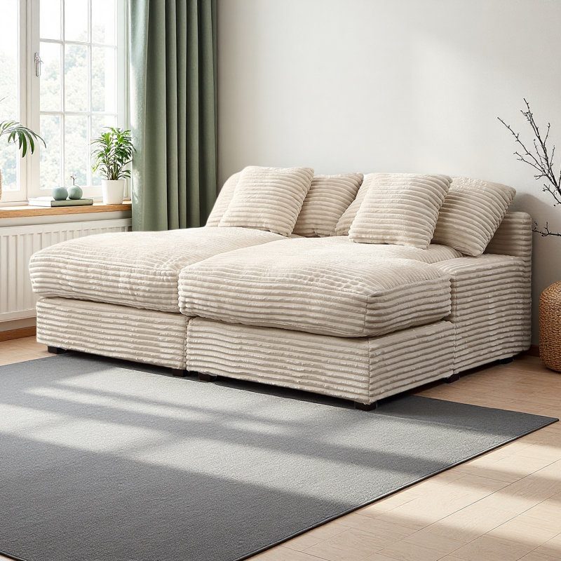 Canapé-lit 74,4 po, Beige