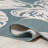 Hua High-Low Two-Tone Monstera Leaf Blue/Ivory Indoor/Outdoor Rug-821855701
