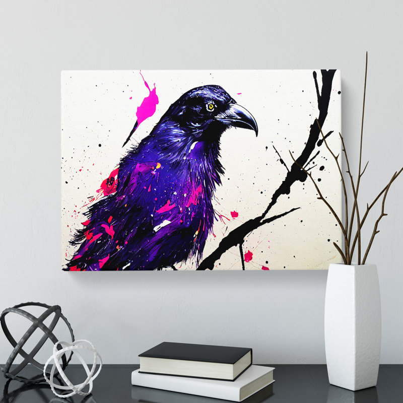 Raven Bird Splash Vol.1 Abstract - Wrapped Canvas, 50cm H x 76cm W x 3cm D