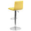 Tabouret de bar à hauteur réglable en vinyle avec dossier à coutures horizontales Clift-17896465-128921556