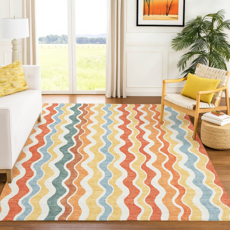 Tapis intérieur / extérieur lavable à la machine Bourkelands ACN2342, Rectangle 2 pi 6 po x 3 pi 10 po