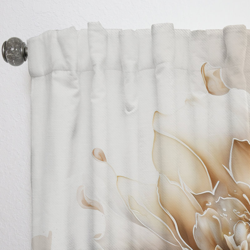 Joliette - Rideau en velours floral - 1 panneau, L 52 po x L 95 po