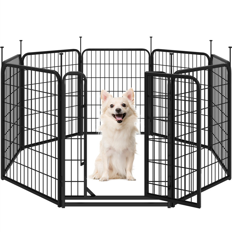 100cm H 8 Panel Metal Exercise Pen With Door, 66cm x 80cm