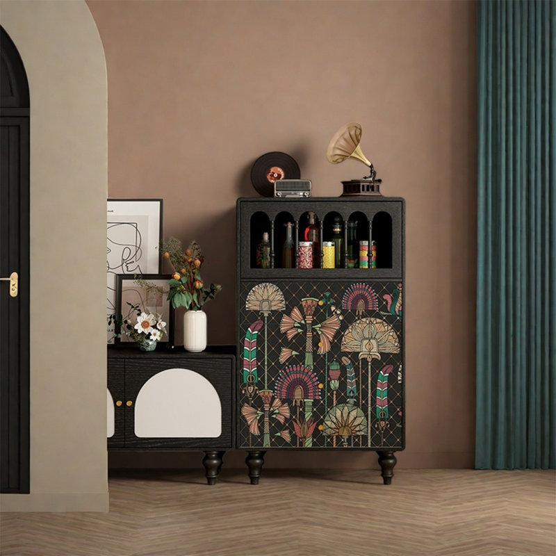 Armoire de rangement en bois de pin avec tiroirs et porte