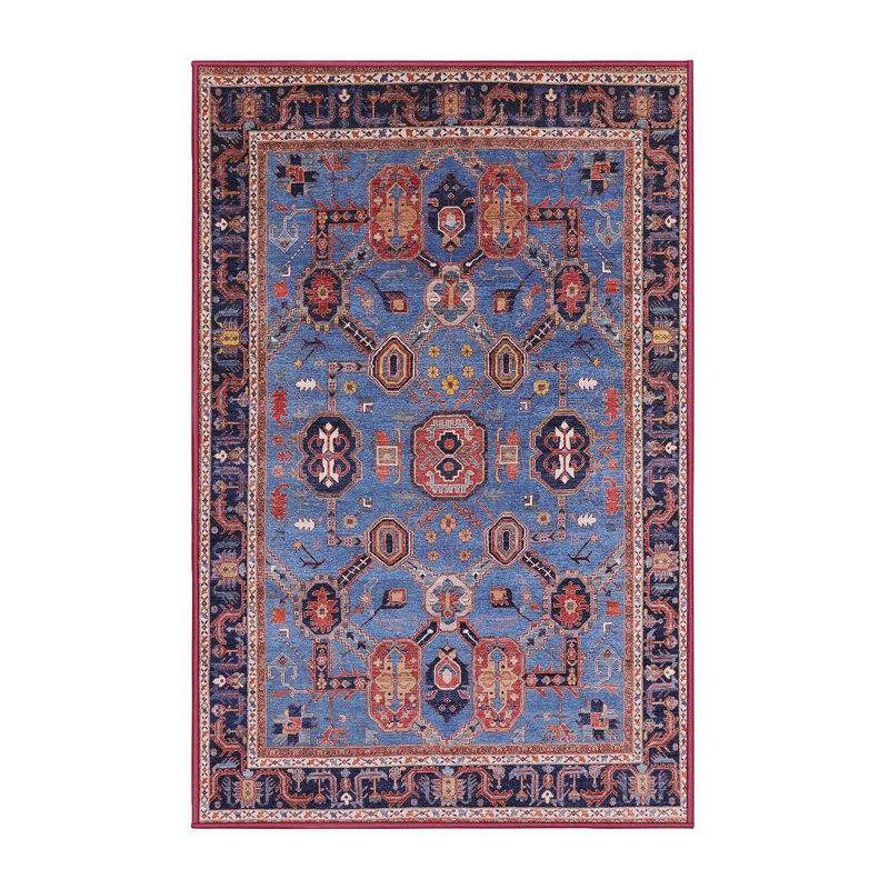 Tapis 100% Mid-Century moderne lavable à la machine 2292, Rectangle 6 pi x 9 pi