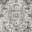 Tapis floral gris en polypropylène tissé à la main Ragheb-1990039620