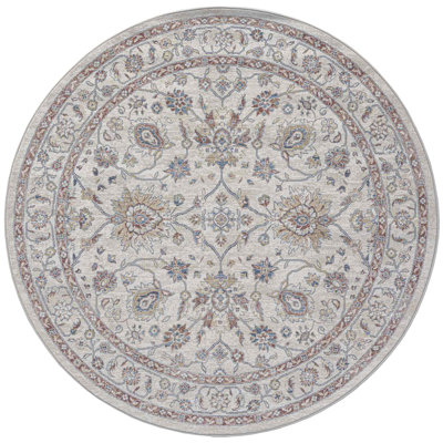 Round Persian Round Beige Area Rug