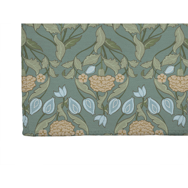 Tapis de blanchisserie antidérapant Piper, 25 "L x 4 "H, Yellow Floral