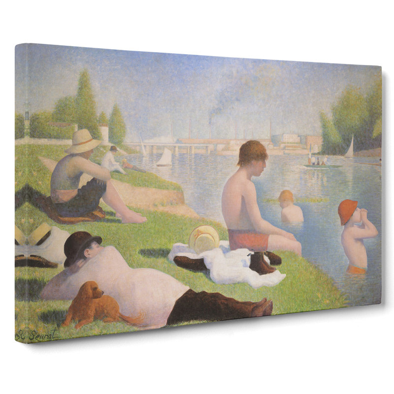 Bathers by Georges Seurat - Wrapped Canvas Painting, 40cm H x 60cm W x 3cm D