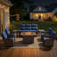 Ensemble de conversation pour foyer extérieur en osier 8 pièces avec canapé, fauteuils pivotants et repose-pieds 8 pièces-331691665-479074891