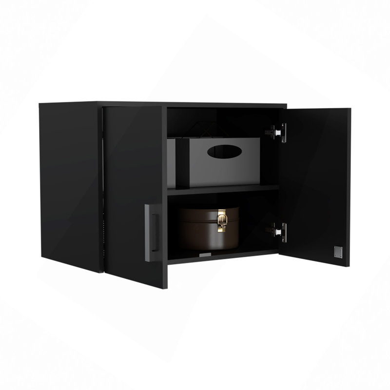 Armoire de rangement - armoire murale, trois tablettes intérieures, porte double