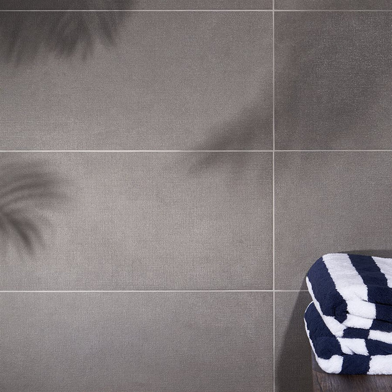 12" x 24" Porcelain Brick Look Wall & Floor Tile, Gray
