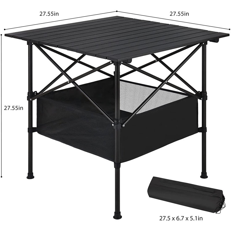 Table de camping pliante en acier Kahlina