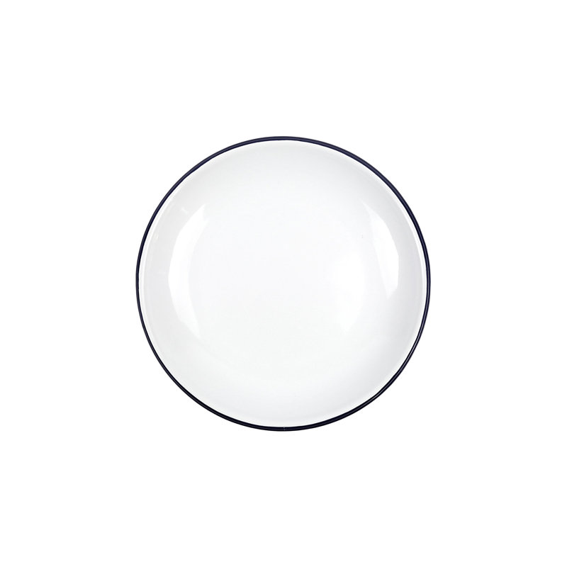 Vintage Coupe Salad Plates, Black Rim, Black Rim