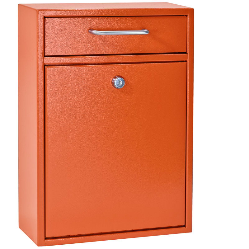 Steel Wall Mounted Mailbox with Magnetic Closure, Orange