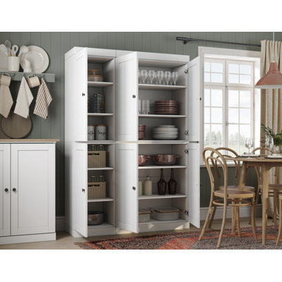 100% Solid Wood 48.5" Pantry Cabinet with Shaker Doors and Adjustable Shelves