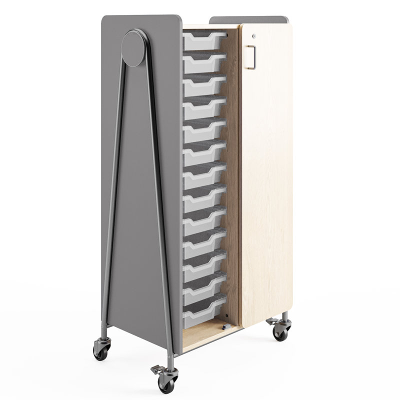 Casier 14 compartiments avec bacs Whiffle, gris