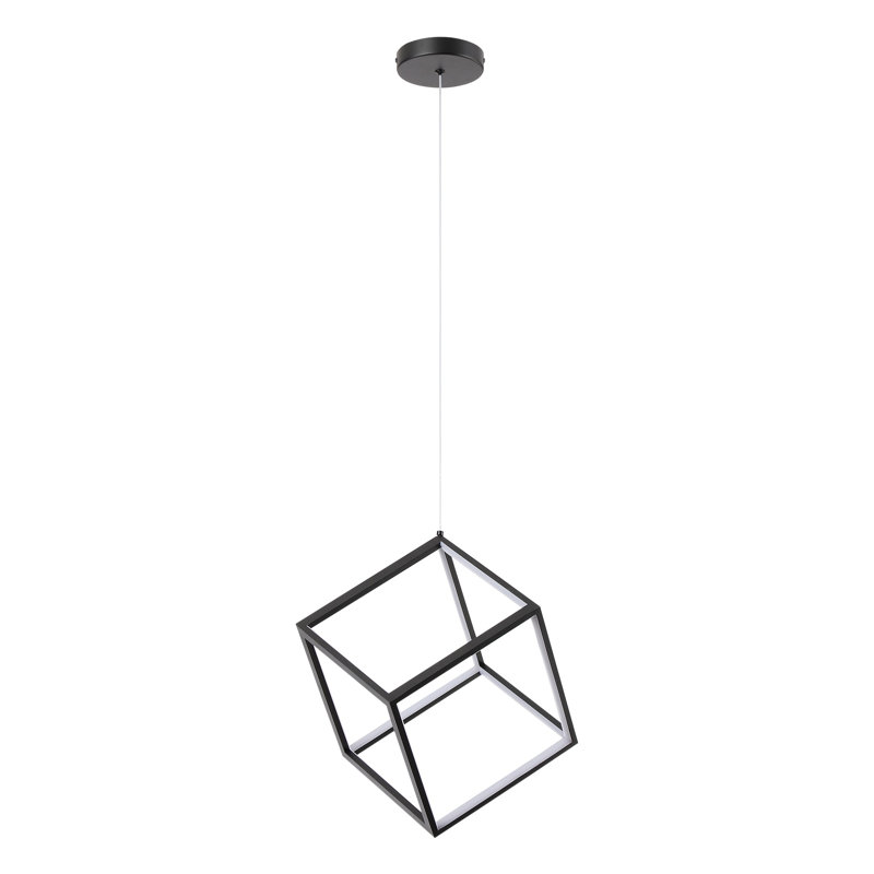 Luminaire suspendu carré à DEL 12 "Kazimieras, Noir