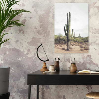 Cactus du désert abstrait, art mural contemporain