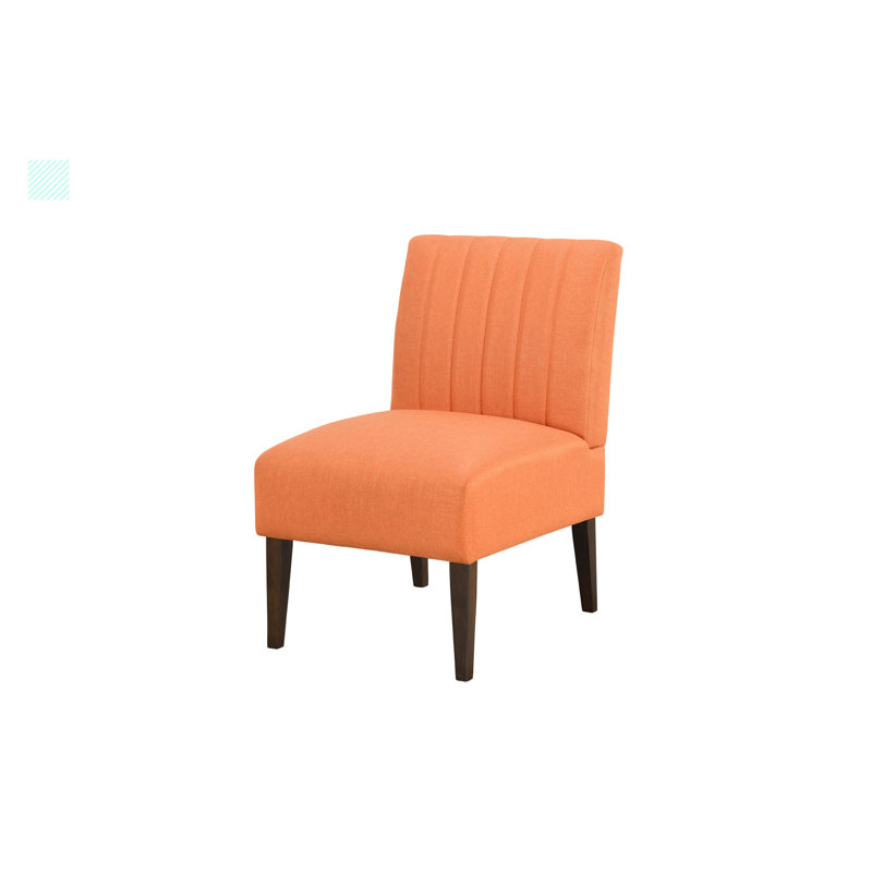 Kaie 29.81'' Wide Side Chair COMFORTABLE ACCENT CHAIR UPHOLSTERED CHAIR PLUSH CHAIR, Orange Linen Blend