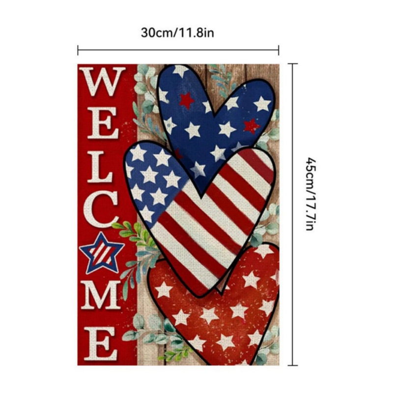 Drapeau de la fête de l’indépendant 12 x 18 pouces drapeau en tissu de polyester imprimé double face (mât et mât non inclus), A11