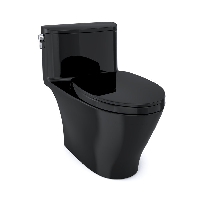 Toilette allongée monobloc TOTO® Nexus® 1G® 1 GPF de hauteur universelle avec siège SS124 SoftClose, WASHLET + Ready, ébène