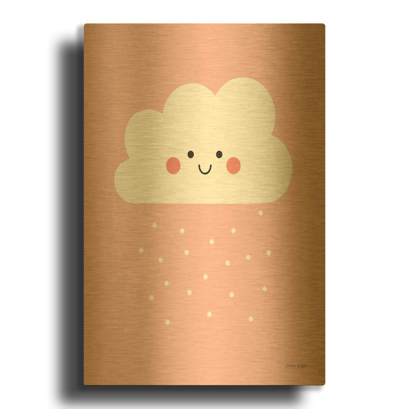 «Happy Cloud I» par Ann Kelle, art mural en métal doré, 24 po x 36 po, 24 po x 36 po