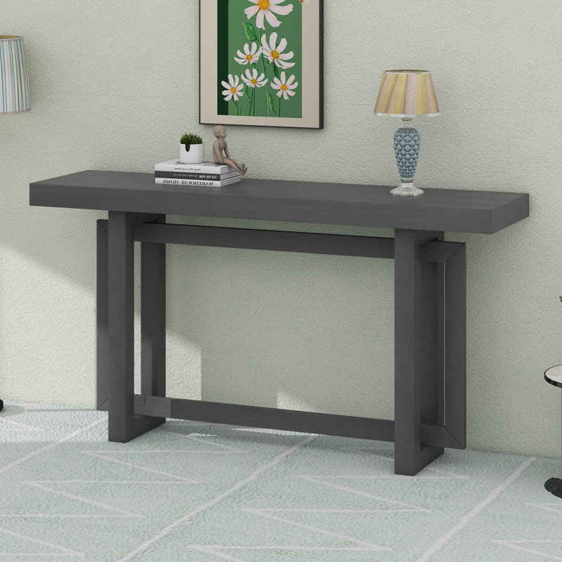 Modern Minimalist Console Table Wood Accent Entry Sofa Table, Dawn Grey, Dawn Grey