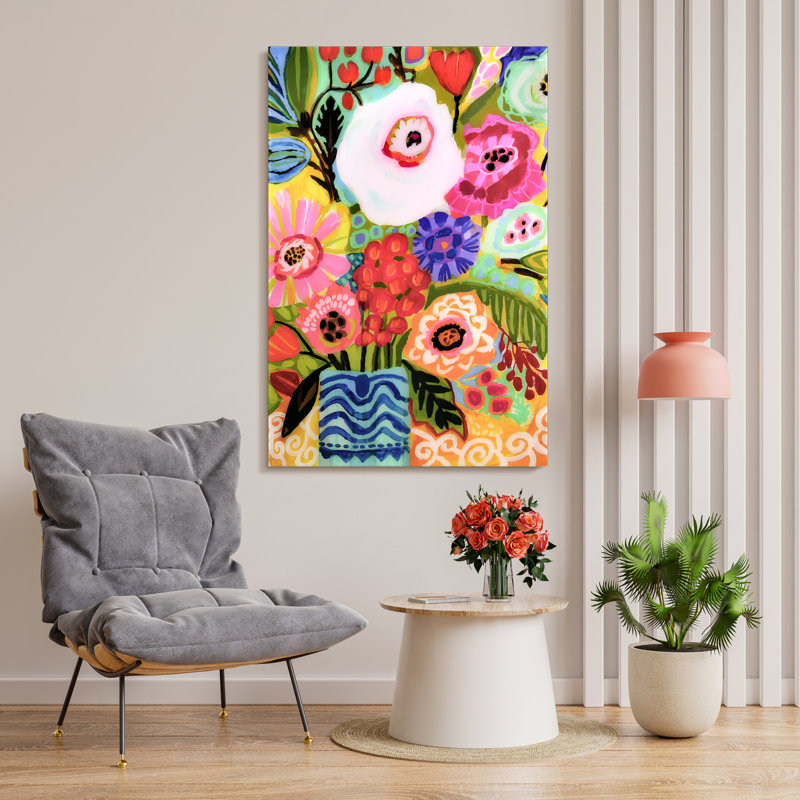 «Fresh Flowers in Vase II», reproduction sur verre