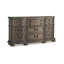 Commode large Arie, 9 tiroirs courbés, brun clair antique