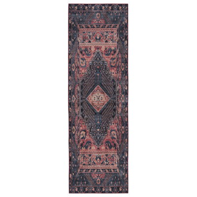 Issa Southwestern Dark Blue/Pink Area Rug