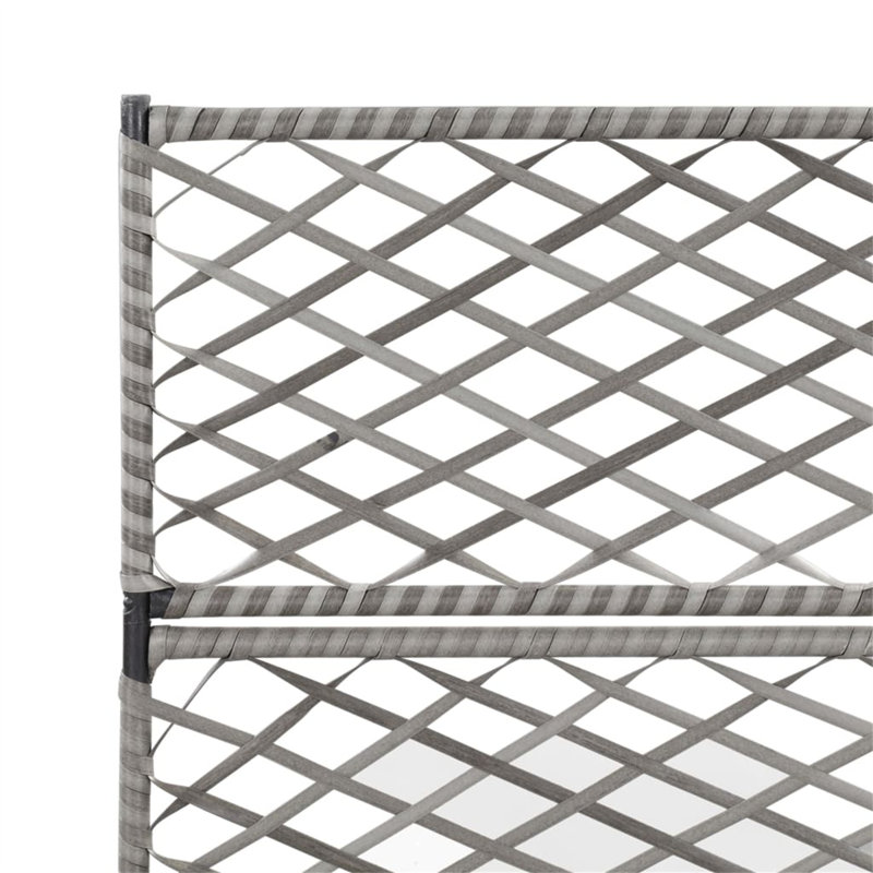 Newsome Rattan Planter Box with Trellis, 130cm H x 83cm W x 30cm D, Grey