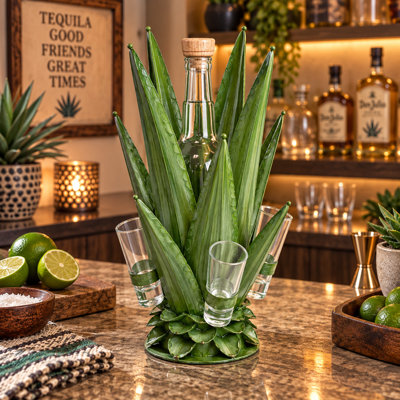 Agave Reserve Bottle & Shot Holder in Bright Green