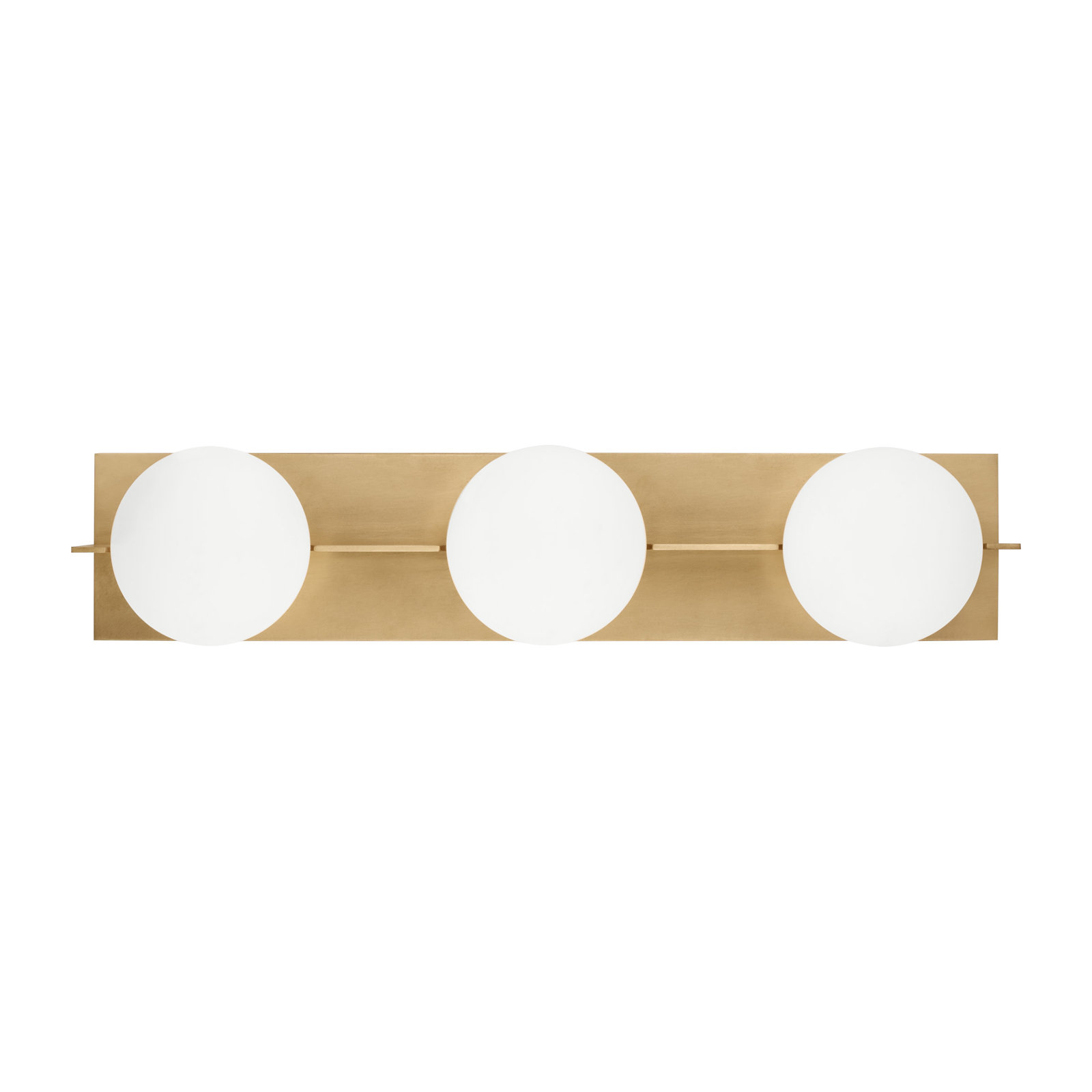 Orbel 3 Light Frosted Dimmable Vanity Light, Yes, Natural Brass