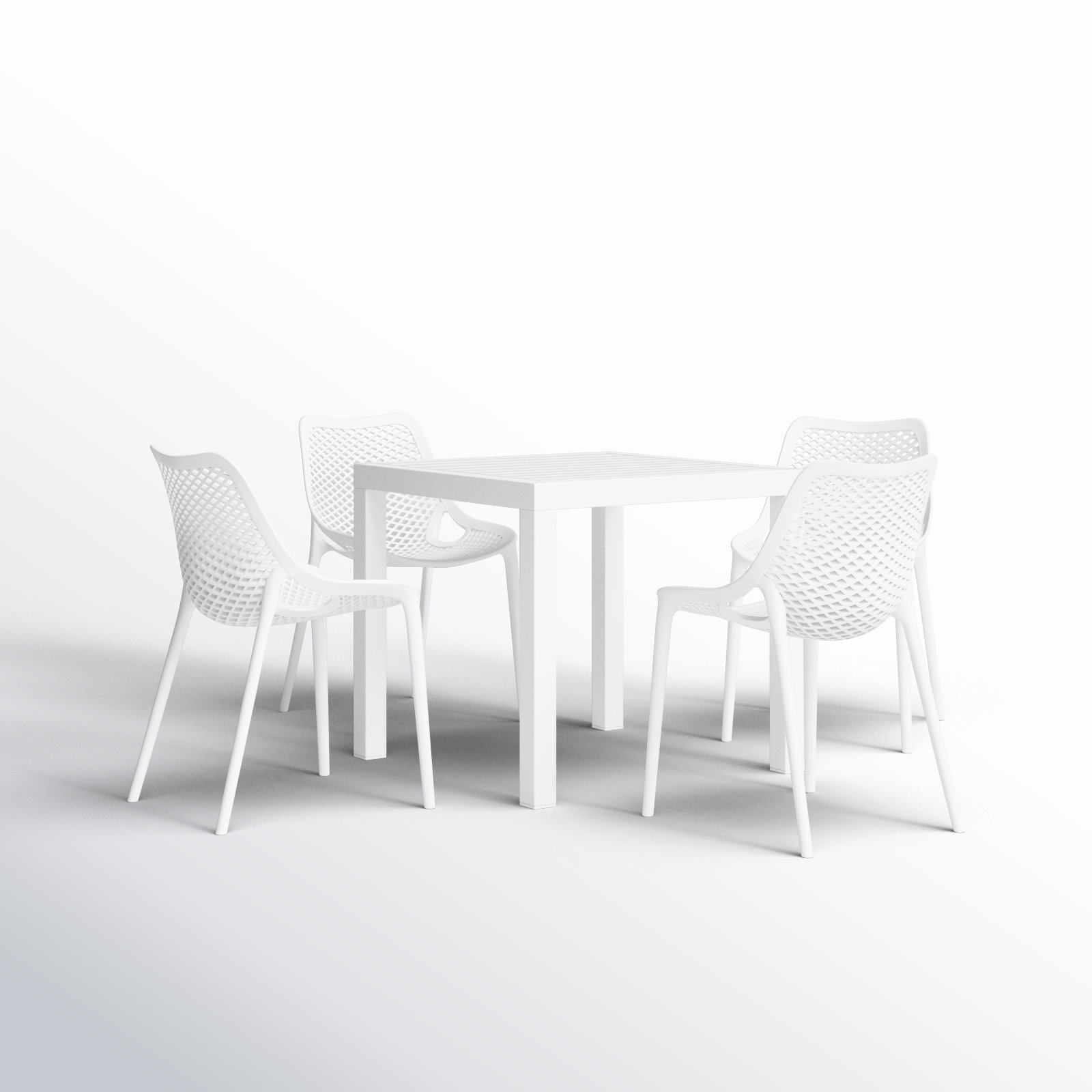 Asherton 32" Patio Dining Set, White