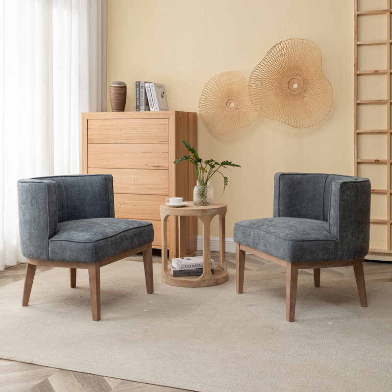 Fauteuil demi-tonneau Karoll, Mélange de polyester gris, 2