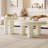 Round Coffee Table Set,Modern Nesting Coffee Table,Cream White 2 In 1 Living Room Coffee Table
