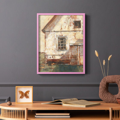 Sunlit Barn II, reproduction encadrée - bois massif
