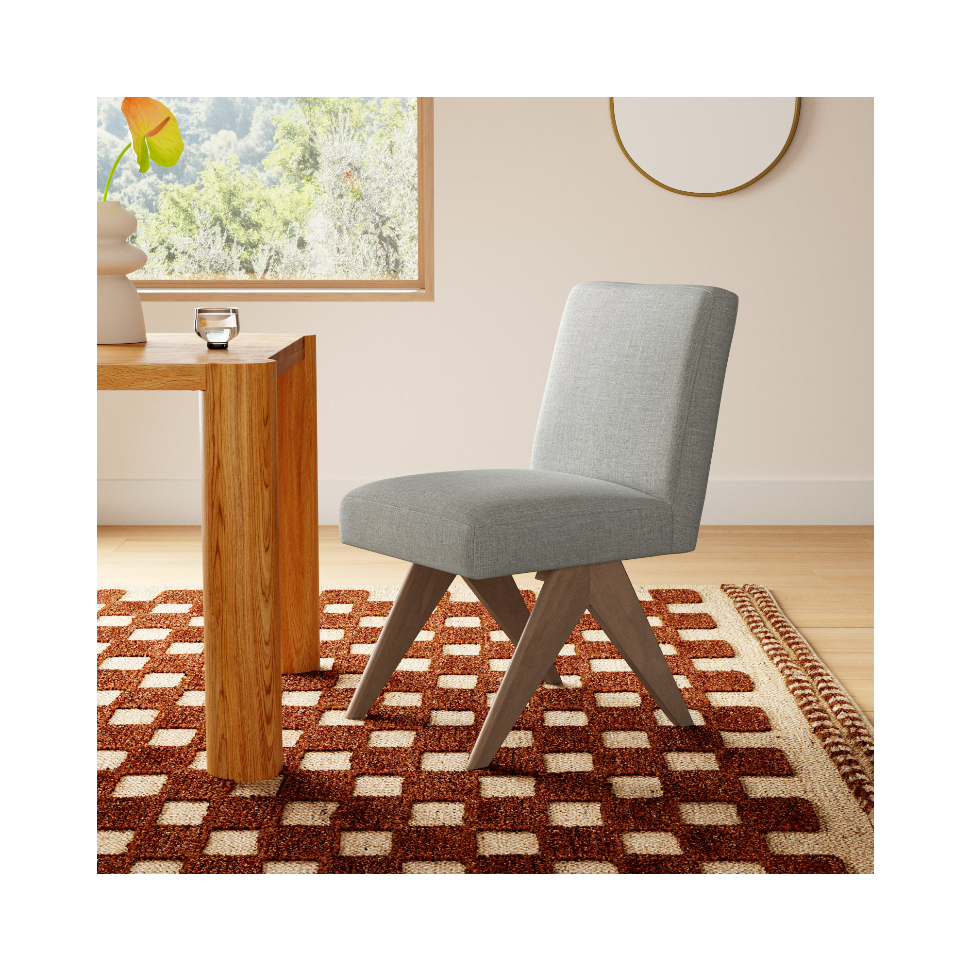 Brittnie Mid Century Modern Dining Chair, Gray
