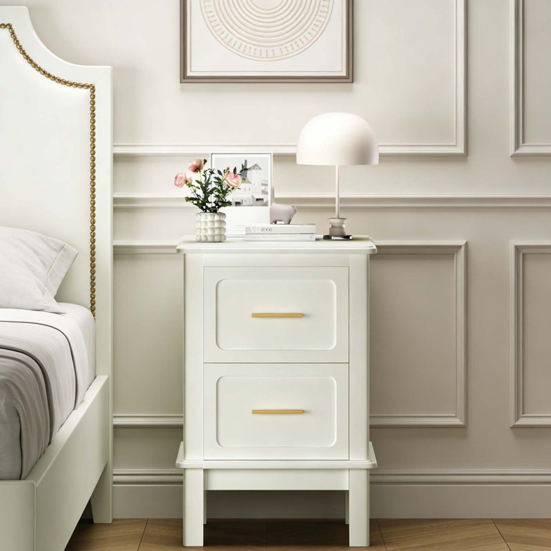 Sturdy Wood  Nightstand for Small Spaces and Organized Storage