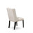 9-piece modern dining set consists of a wooden table and 8 Cream Linen Fabric dining chairs with Button Tufted Chair Back - Sand Blasting Black.-1072202254-1072202255-1042309956