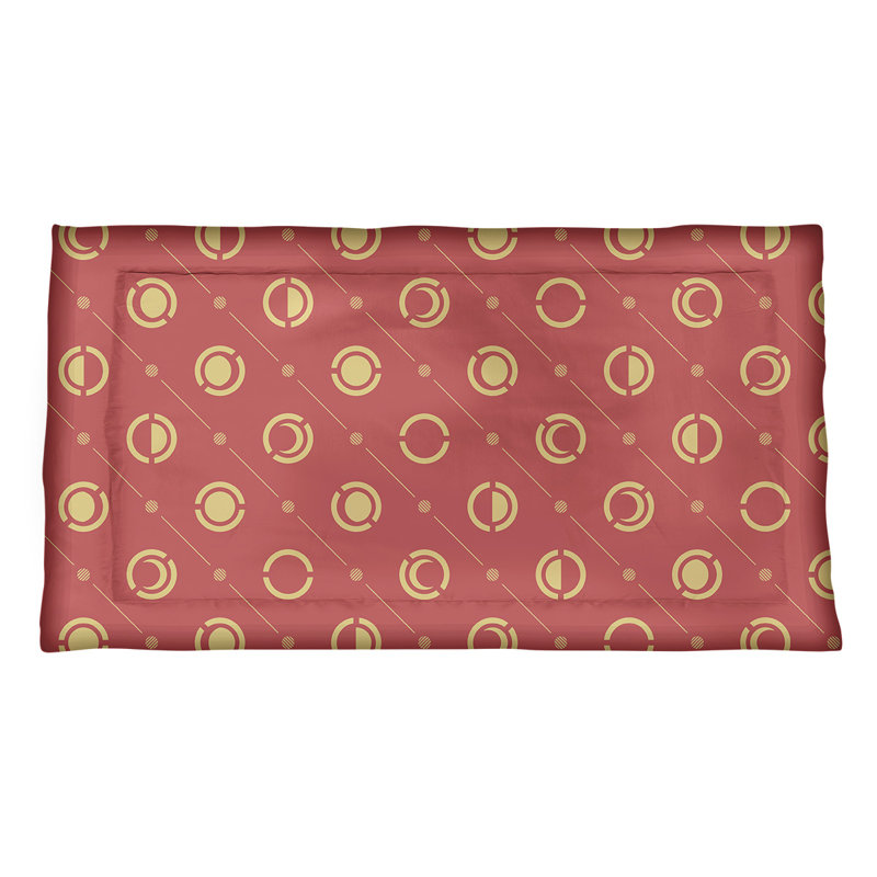 Noira Gothard Polyester Geometric Sham Set, King, Polyester, Red/Yellow/Gray